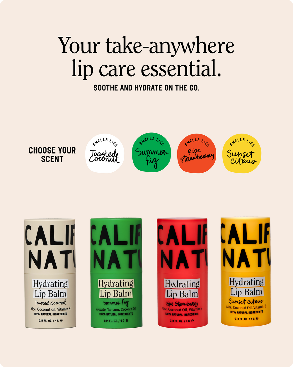 100% Natural Hydrating Lip Balm 4-Pack